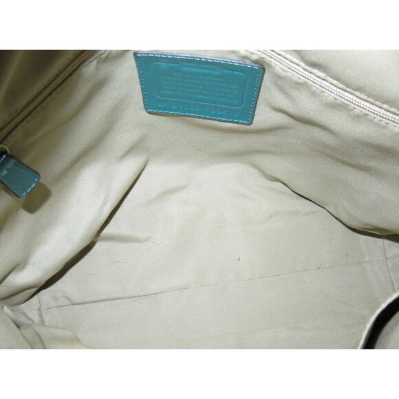 Coach 2013 Signature C Sequin Canvas Embellished Tote Bag in Jade Teal Green - Picture 6 of 12